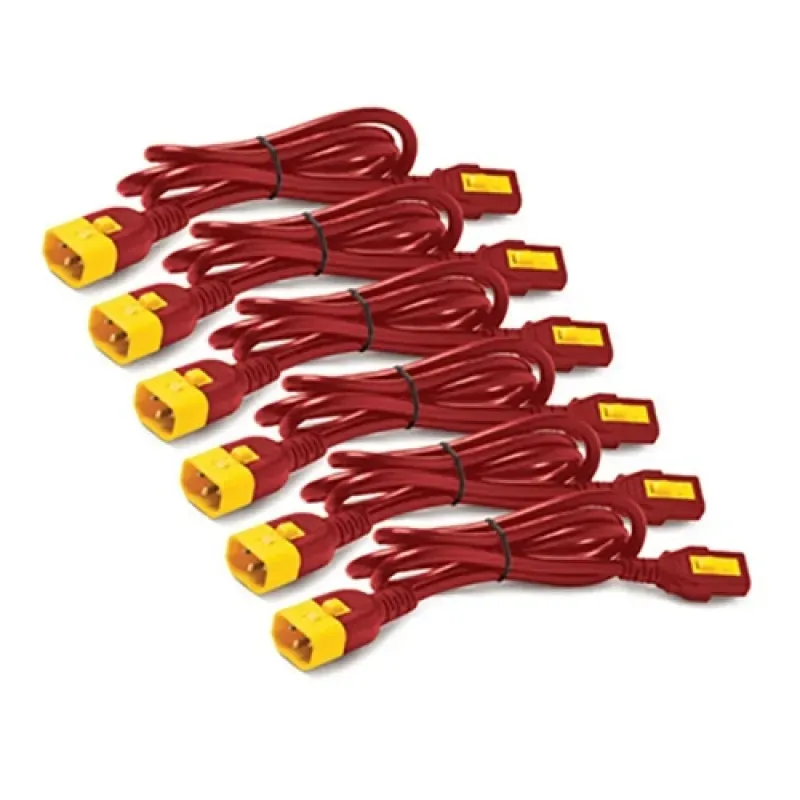 APC POWER CORD KIT (6 EA) LOCKING C13 TO C14 0.6M RED