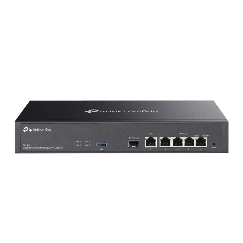 Router Gigabit Ethernet TP-Link ER7406 1000 Mbps VPN 6 Portas Segurança Montagem em Rack