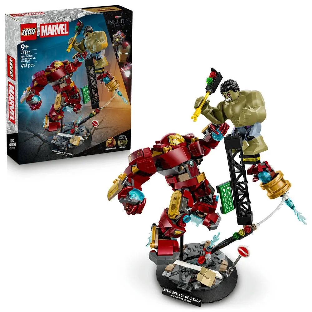LEGO Marvel: Batalha Épica Hulkbuster contra Hulk | Idades 9+ | 413 Peças | Item 76343