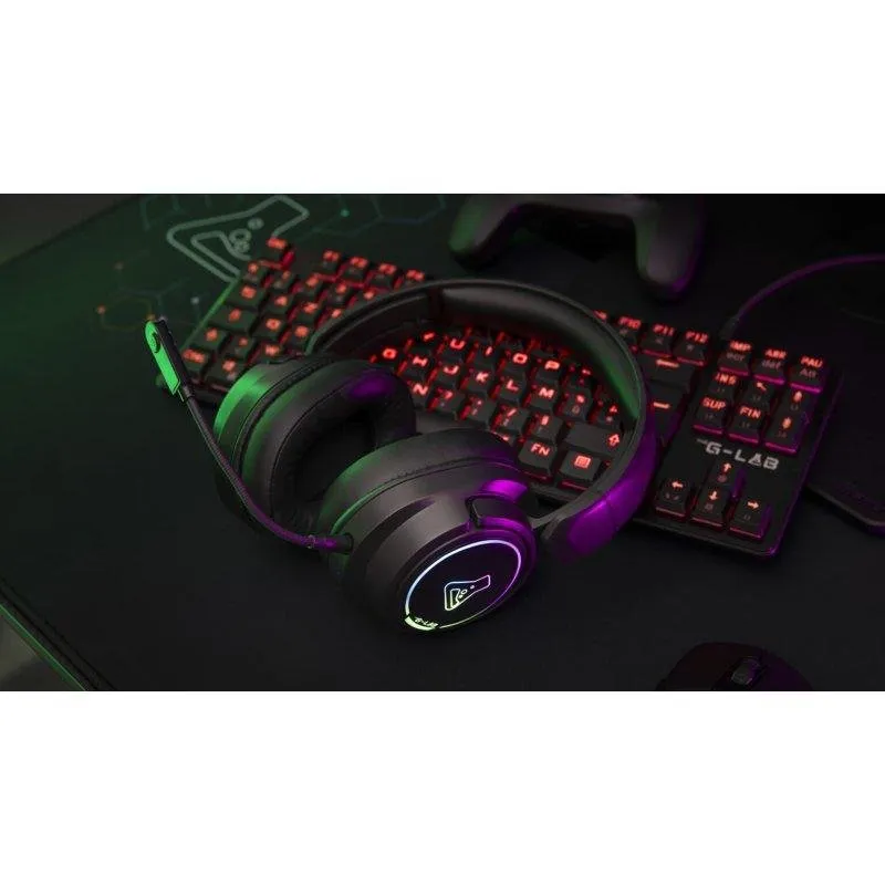 Auriculares The G-Lab KORP IRIDIUM sem fios Bluetooth 2,4 GHz Gaming RGB pretos
