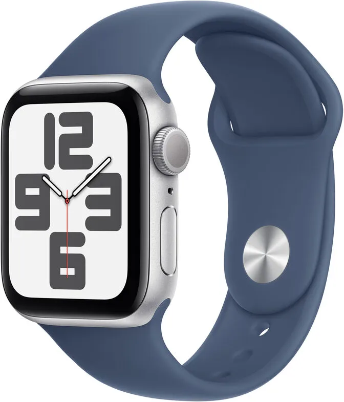 Smartwatch Apple Watch SE (2024) GPS 40mm Alumínio Prateado c/ Bracelete Desportiva Azul Denim - S/M