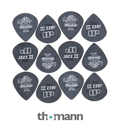Dunlop Tortex Black Silver Jazz 50 6P