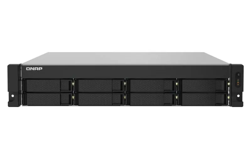 QNAP TS-832PXU - Servidor NAS - 8 baias - montável em bastidor - SATA 6Gb/s - RAID (expansão de disco rígido) 0, 1, 5, 6, 10, 50, 60, JBOD - RAM 4 GB - Gigabit Ethernet / 2.5 Gigabit Ethernet / 10 Gigabit Ethernet - iSCSI assistência - 2U