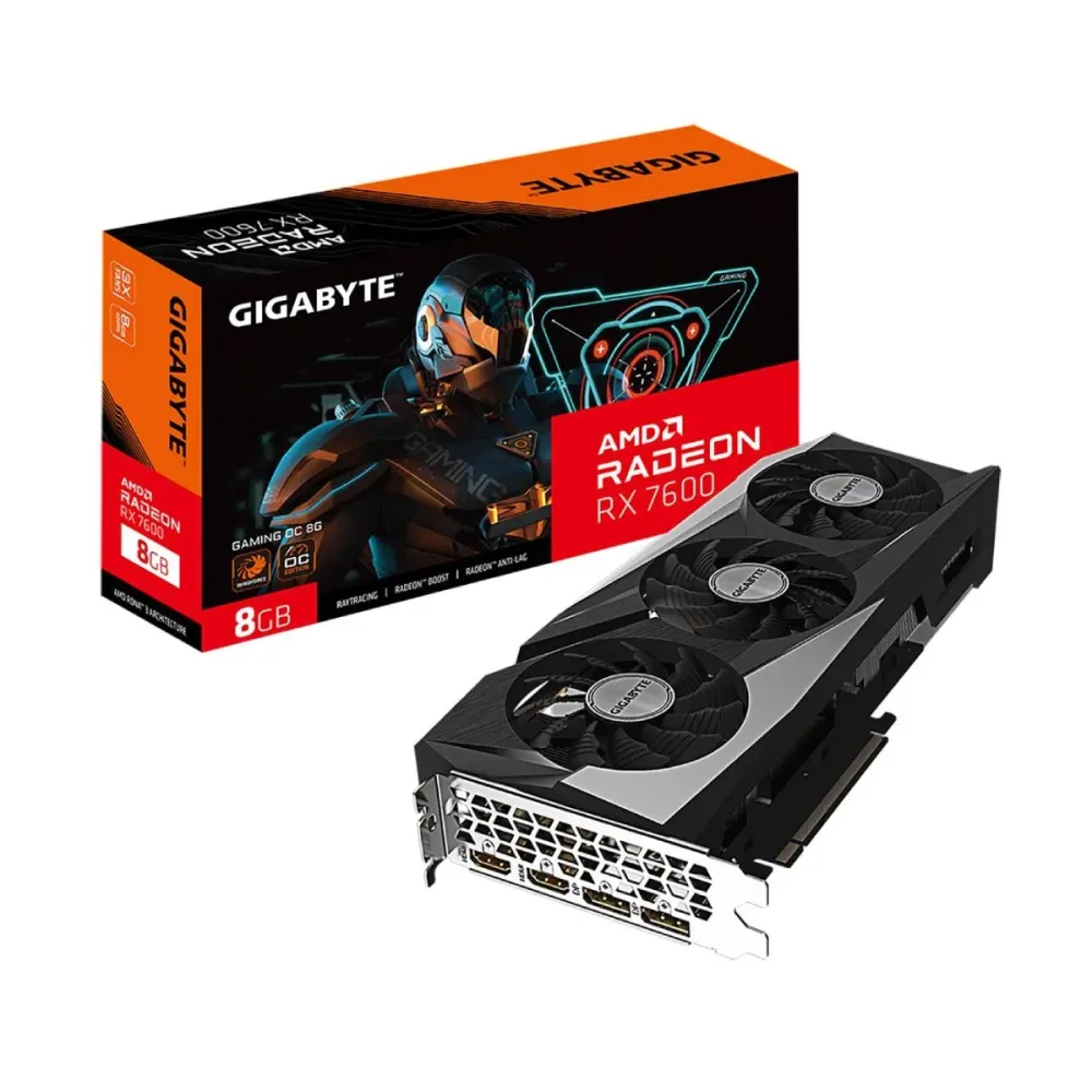 Placa Gráfica Gigabyte Radeon RX 7600 Gaming OC 8GB GDDR6