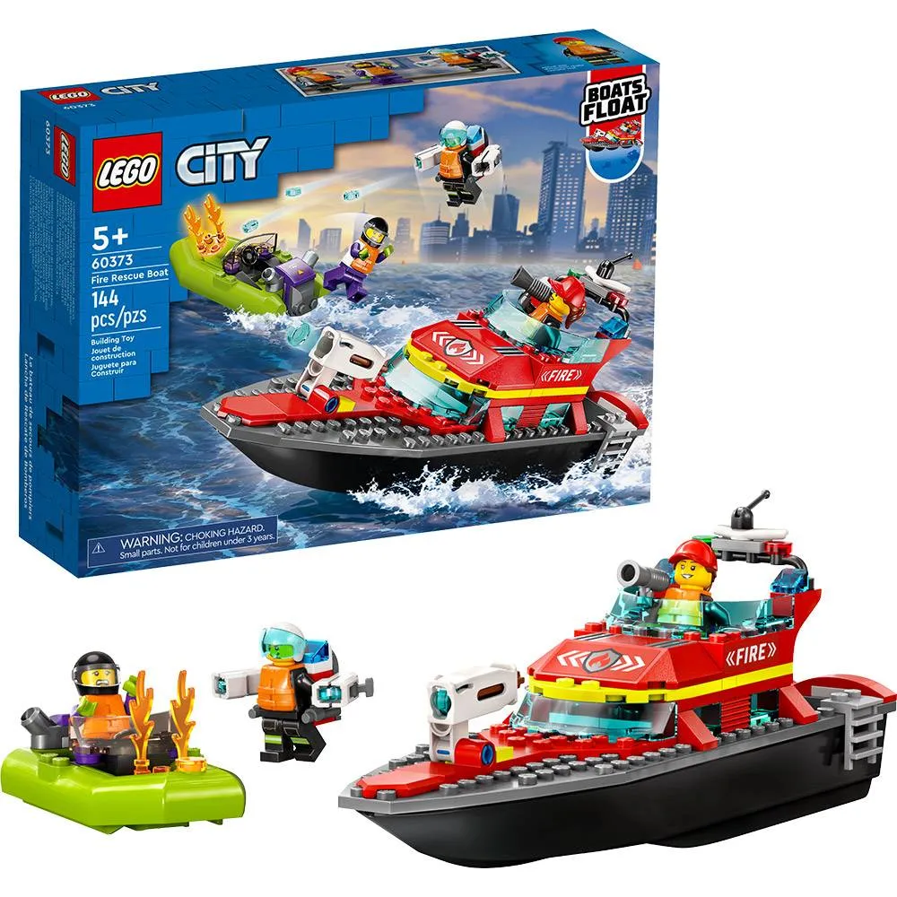 LEGO City: Barco de Resgate dos Bombeiros | Idades 5+ | 144 Peças | Item 60373