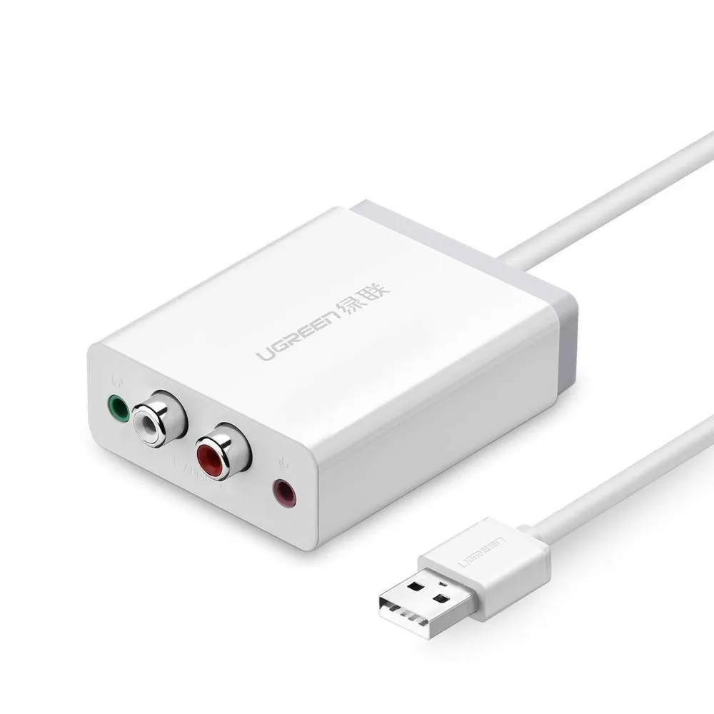 Placa de Som USB UGREEN 30521 com 2RCA Branco