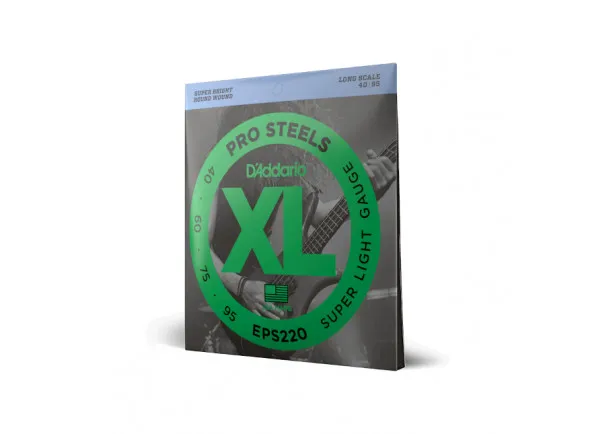 D'Addario EPS220 40-95 Super Light, Long Scale, XL ProSteels Bass Strings