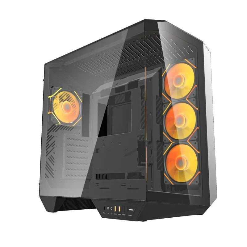 Caixa de Computador DarkFlash DY470 Full Tower ATX com Vidro Temperado e 4x Ventoinhas ARGB/PWM Preta