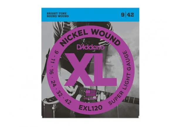 D´Addario Jogo de Cordas EXL-120 009 para Guitarra Eléctrica .009-.042