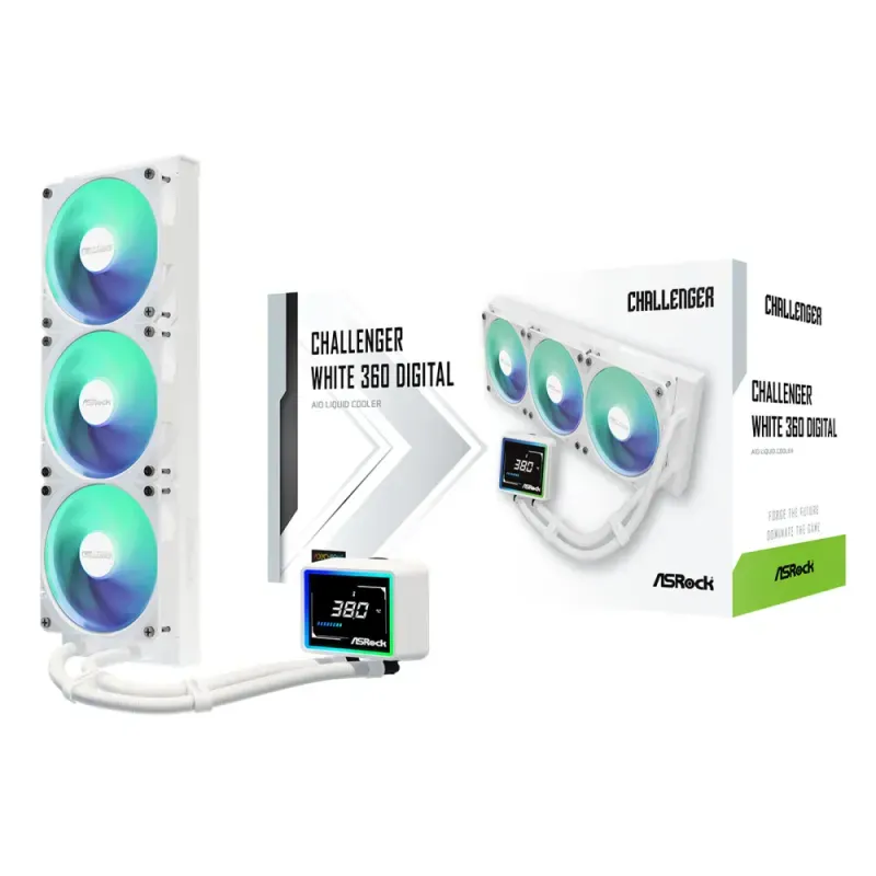Refrigeración Líquida Asrock Challenger White 360mm 3 Ventiladores LED