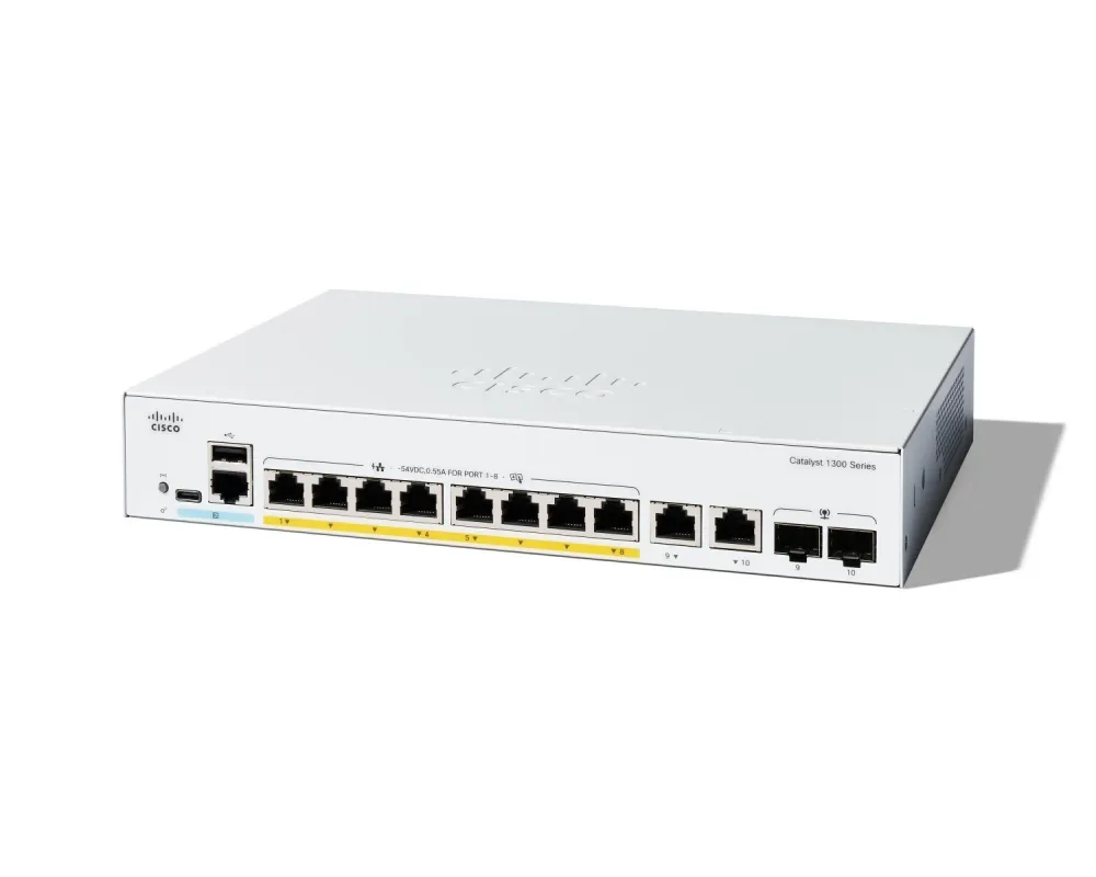 Cisco C1300-8P-E-2G Switch Gerido PoE Gigabit com 8 C1300-8P-E-2G