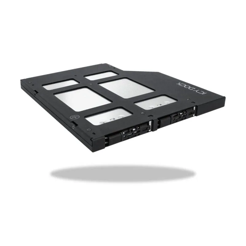 Caixa de disco rígido Icy Dock MB852M2PO-B 2 compartimentos ABS Metal Preto