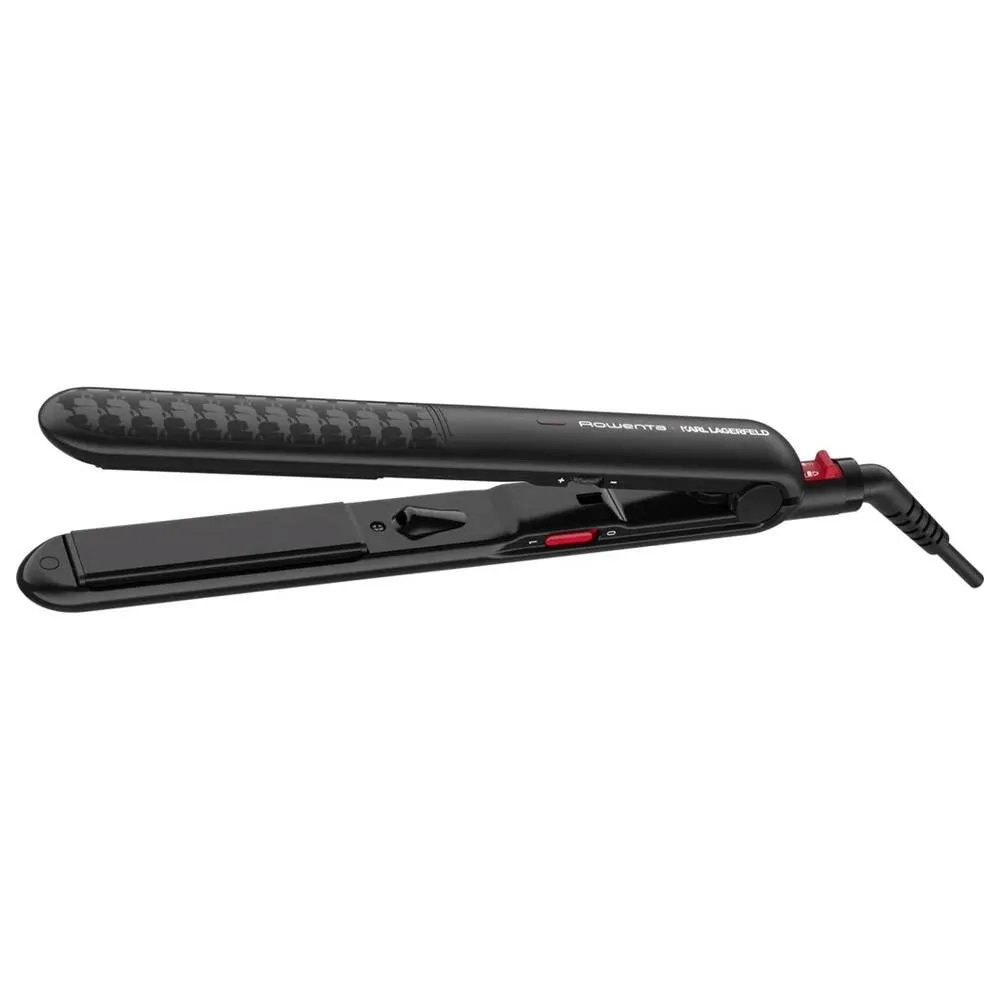 Alisador de Cabelo Rowenta X Karl Lagerfeld Optiliss SF321LF0 Preto/Vermelho