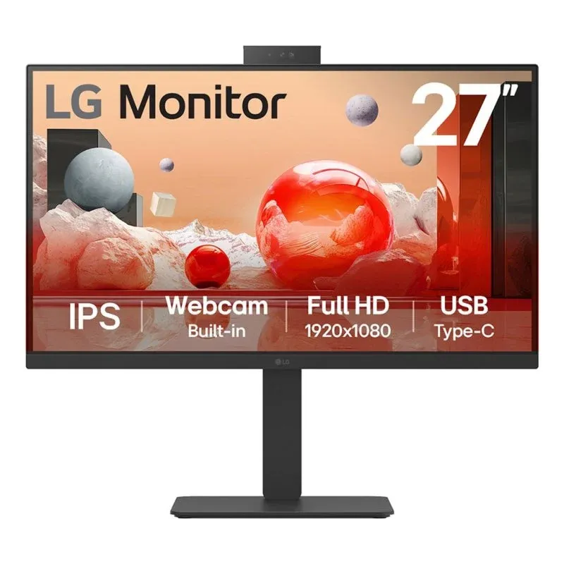 Monitor LG 27″ FHD 100Hz IPS Webcam Colunas USB-C RJ45 Ergonomia Pro