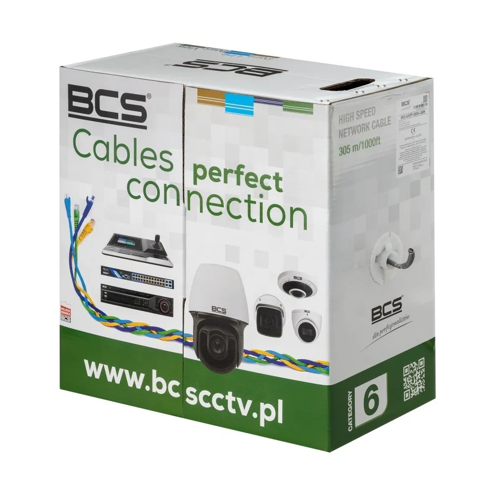 BCS BCS-U/UTP-CAT6-LSOH Cabo de Instalação CAT6 BCS-U/UTP-CAT6-LSOH