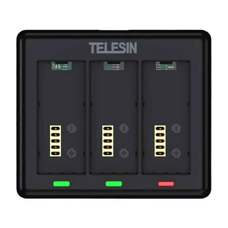 Telesin Carregador para 3 baterias para GoPro HERO 13 S0-BCG-12-TGP acessório de câmera de ação