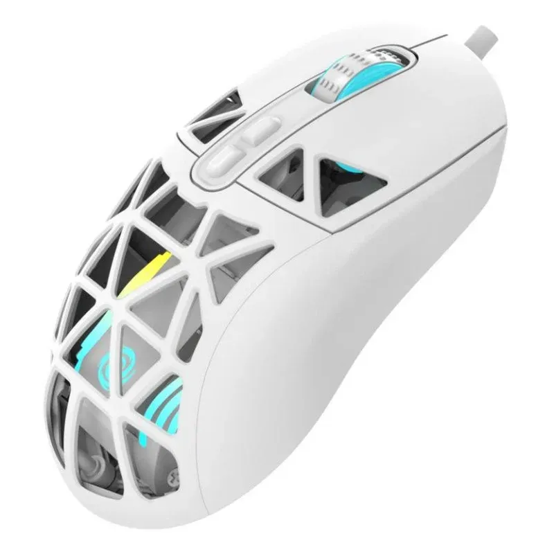 Rato Oniverse Kryo USB Type-A 13800 DPI Branco RGB 7 Botões Ambidestro