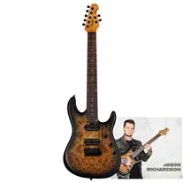 Sterling by MusicMan Jason Richardson Cutlass 7 Natural Poplar Burl Burst