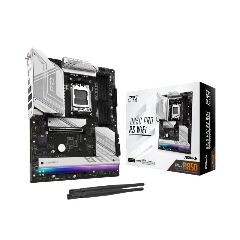 Asrock B850 Pro RS WiFi Motherboard AM5 ATX WiFi 6E PCIe Gen4 Bluetooth