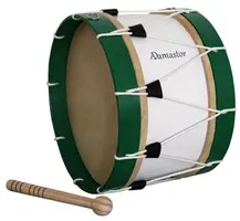 Bombo Tradicional Adamastor Nº3 Branco/Aro Verde 35cm