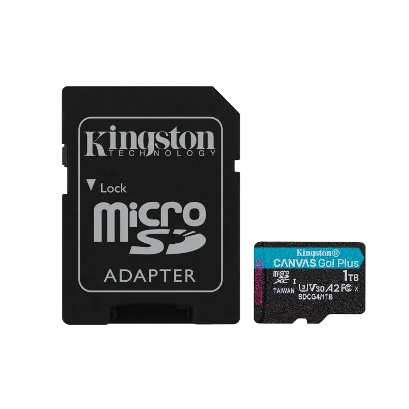 Cartão microSD Kingston Canvas Go Plus Gen4 1 TB 200 MB/s U3 V30 A2 com adaptador