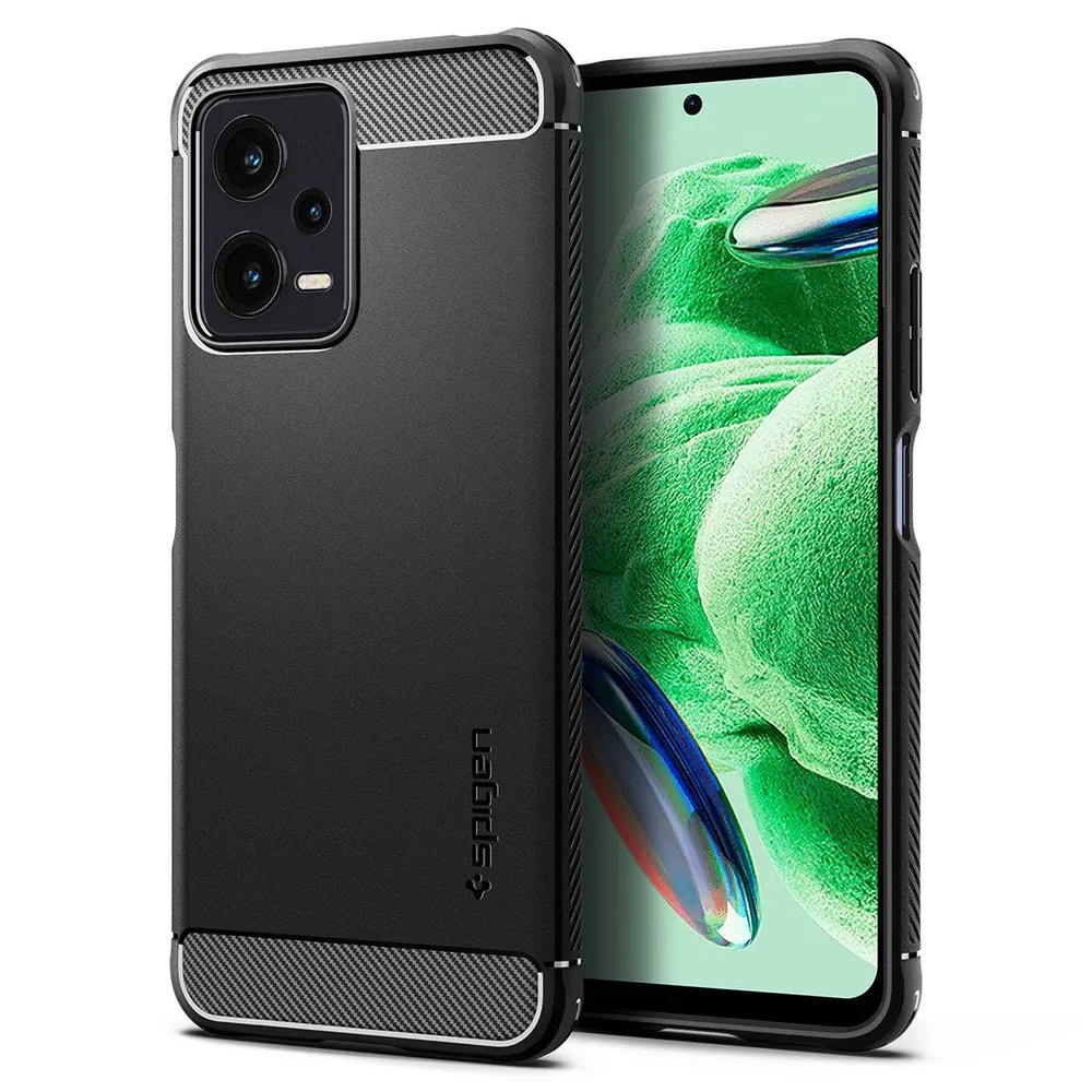 Capa Spigen Xiaomi Redmi Note 12 5G / POCO X5 5G Rugged Armor Matte Black