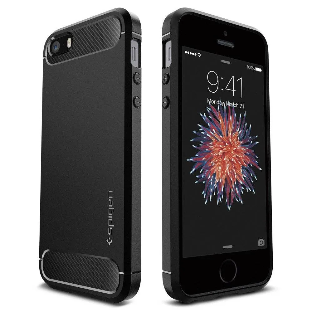 Capa Spigen Apple iPhone 5/5S/SE Rugged Armor Preta