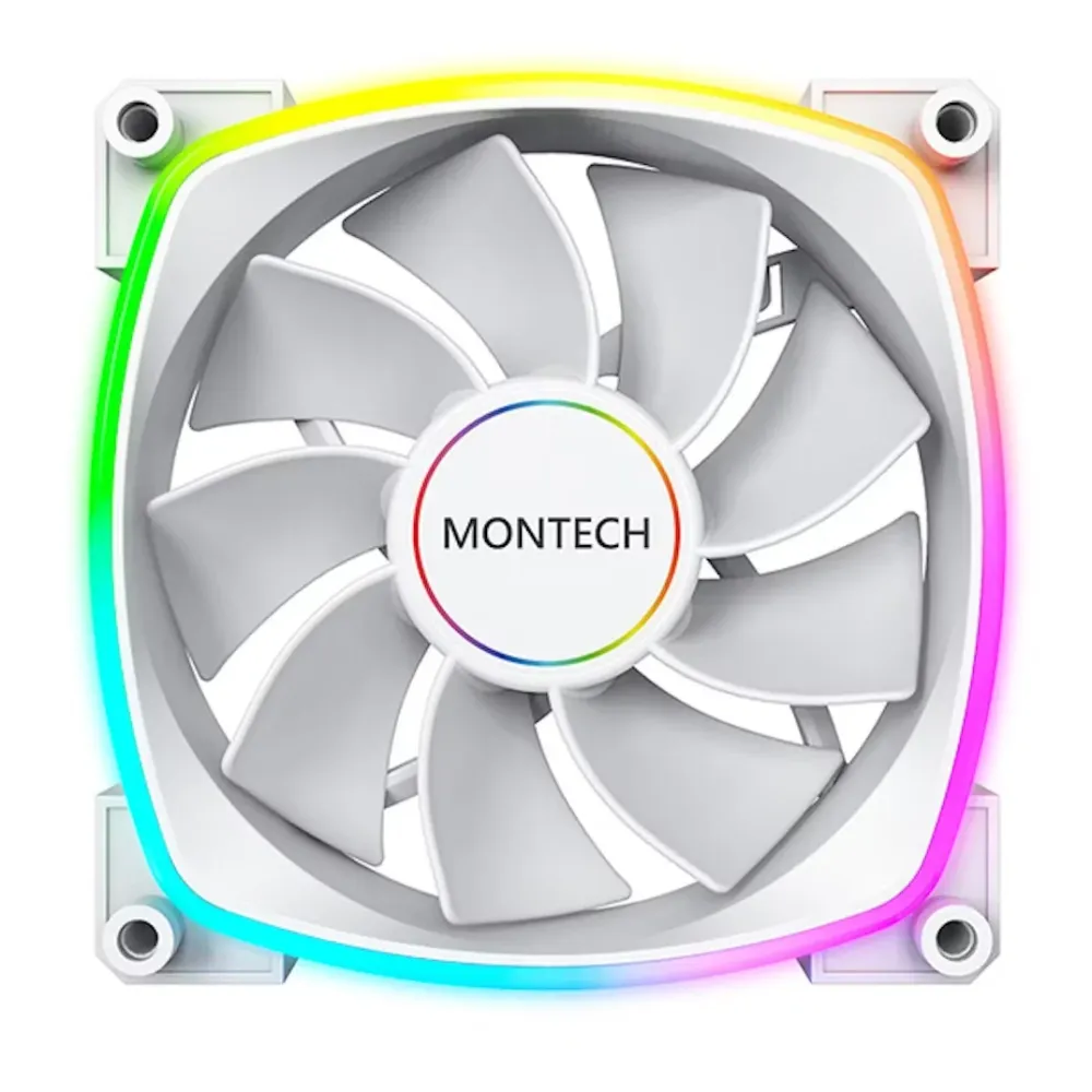 Ventoinha Montech RX140 PWM ARGB PWM 140mm Branco (Reversed Fan Blades)