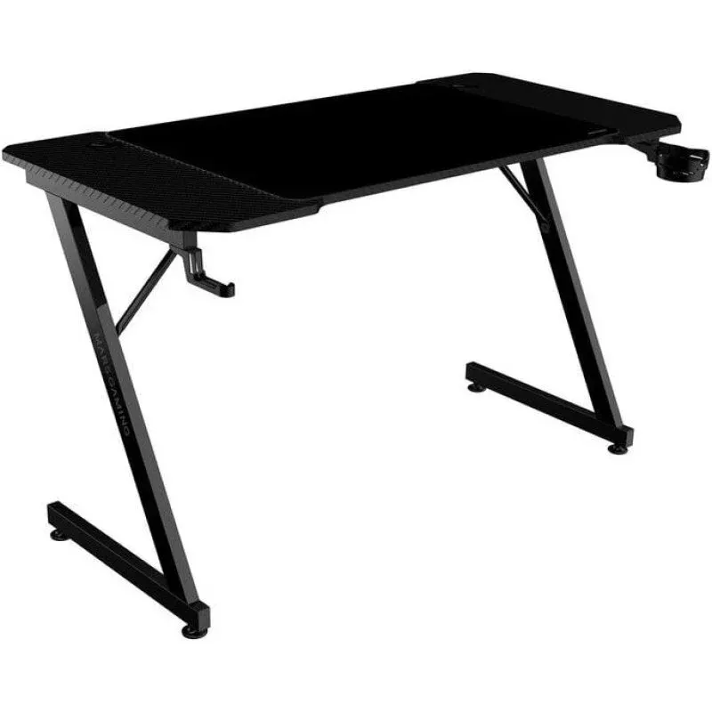 Mars Gaming MGD-X120 Mesa Ergonómica com Tapete XXL e Suportes para Headset e Bebidas 120x60cm Preta