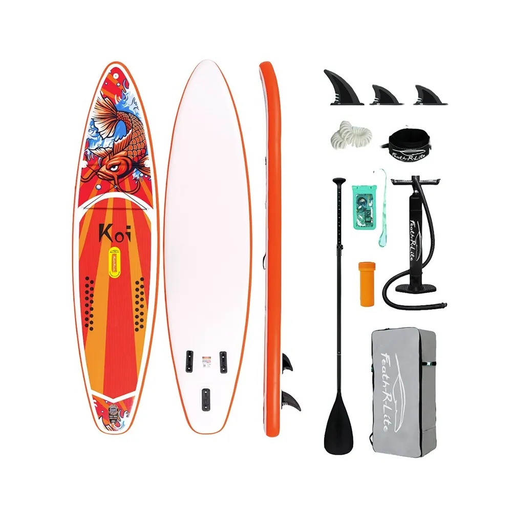 Prancha Insuflável Stand Up Paddle Funwater Feath-R Lite Koi 3,5 m com Acessórios - SUPFR01E