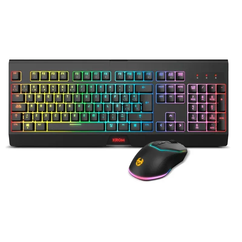 Krom Kabala Pack Gaming RGB Sem Fios Teclado de Membrana + Rato Ótico 4000 DPI Pretos