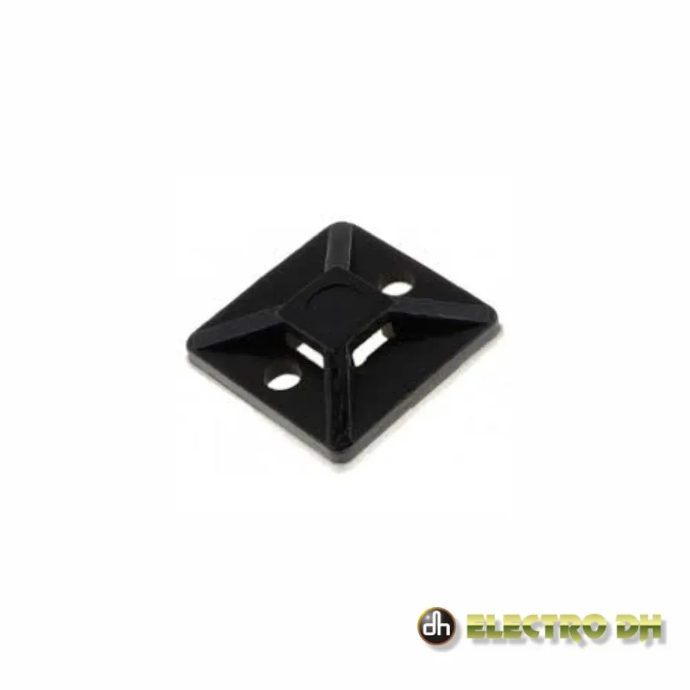 Fixador adesivo p/ abraçadeiras preto edh