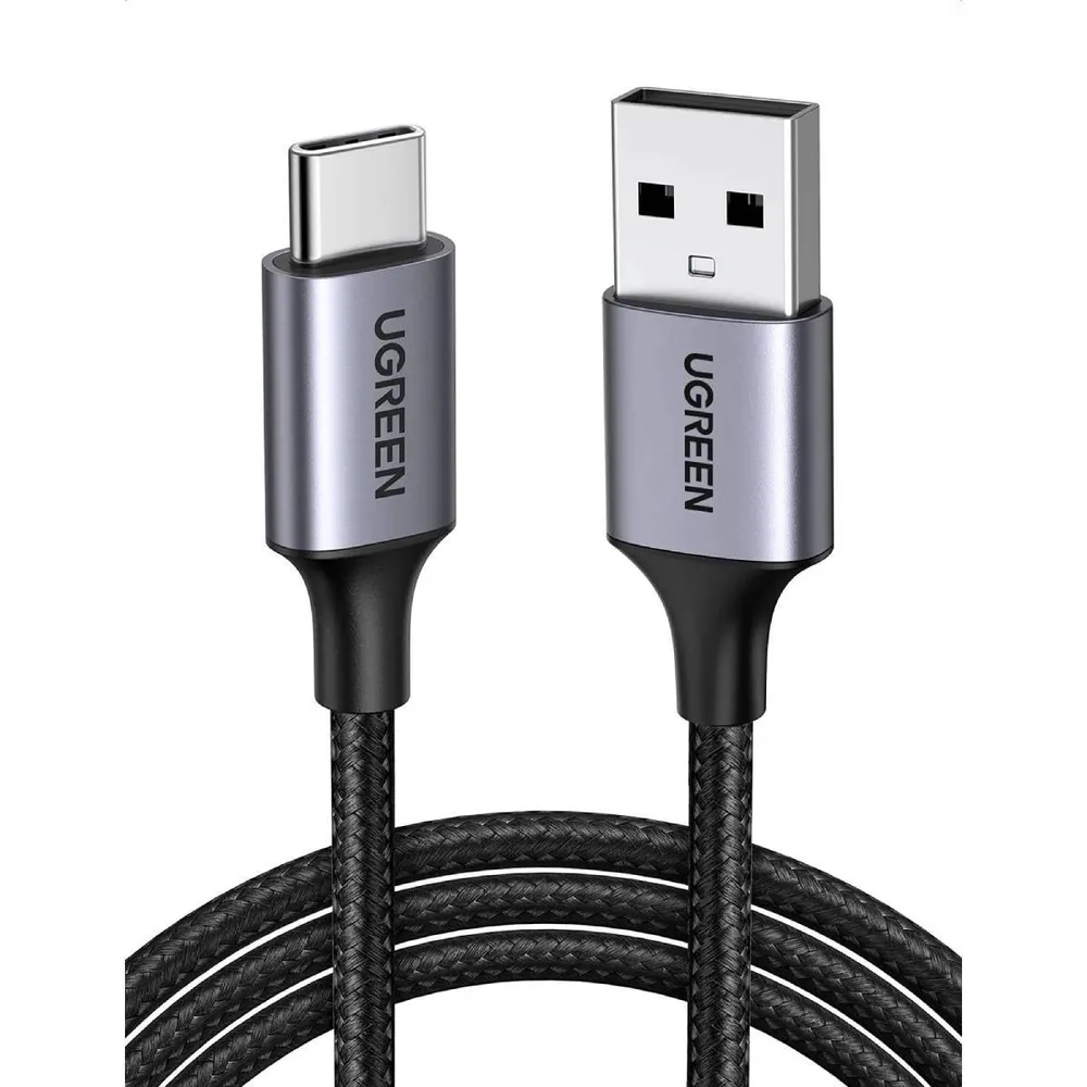 Cabo UGREEN US288 USB-C para USB-A 18W 2m Preto/Cinza