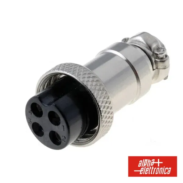 Ficha Microfone 4 Pinos Fêmea Extensão