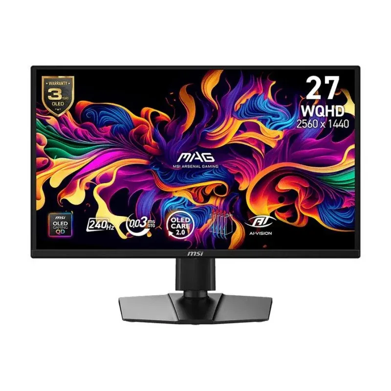 Monitor MSI MAG 272QPDE 26,5'' Wide Quad HD 240Hz QD-OLED Altura Ajustável 0,03ms