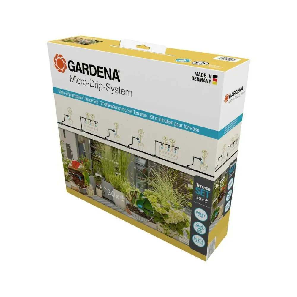 Micro-Drip-System Gardena 13400-20 Kit para Iniciante (30 Plantas) Preto