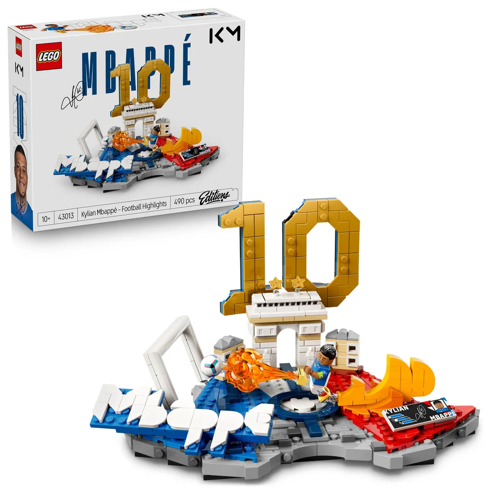 LEGO Editions Sports: Kylian Mbappé – Destaques do Futebol | Idades 10+ | 490 Peças | Item 43013