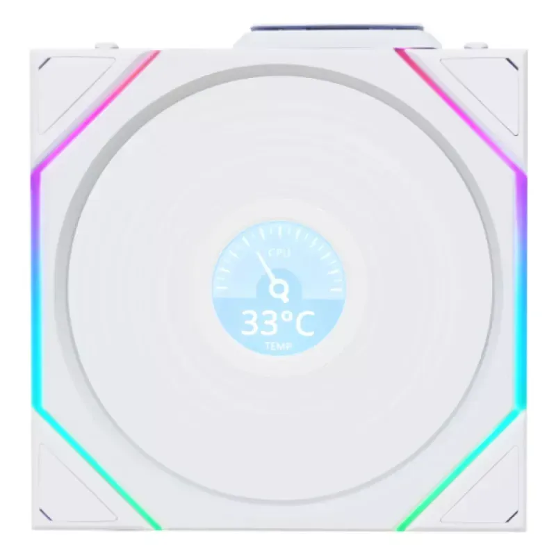 Ventoinha Lian Li UNI FAN TL120 LCD Wireless RGB Reverse PWM Branco 120mm