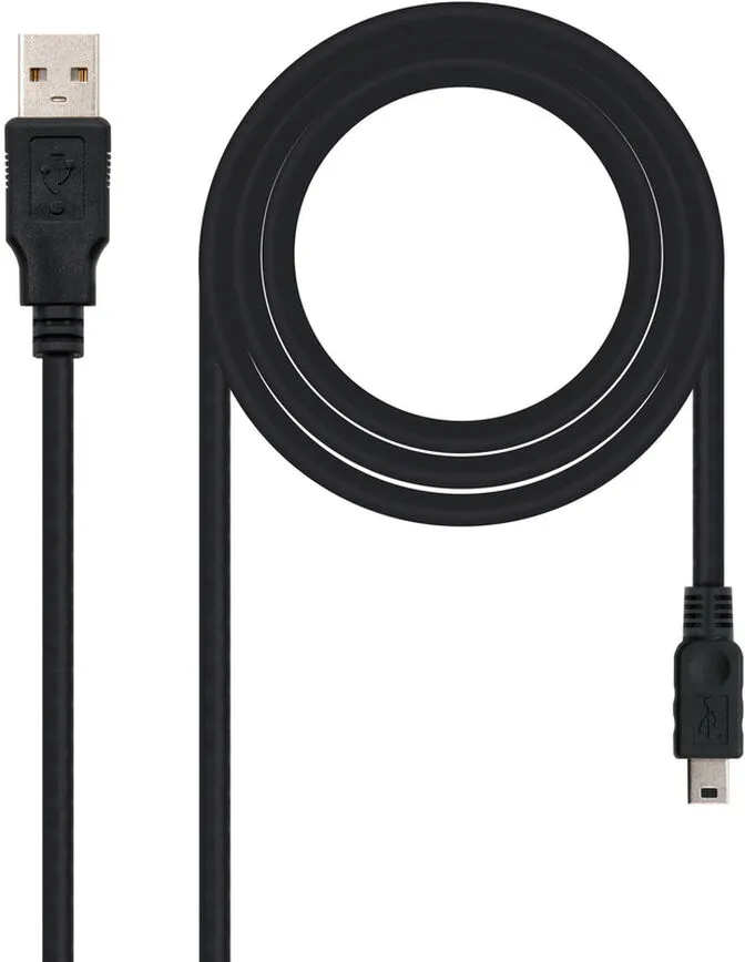 Cabo USB 2.0 Nanocable USB-A/M > Mini USB-B/M 0.5 M Preto