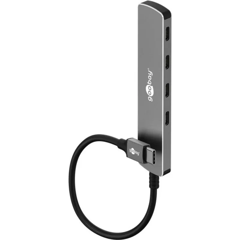 Hub Goobay 4 portas 5000 Mbit/s modelo 79160 alumínio cinza
