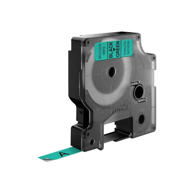 D1 - CINTAS DYMO 9MMX7M NEG/VERD
