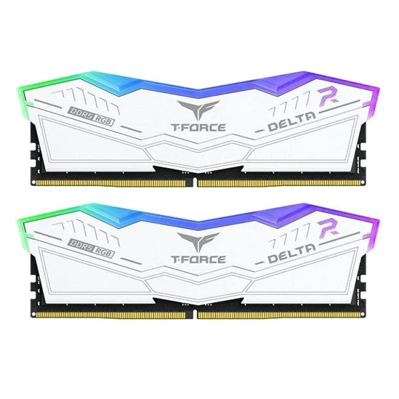 Memória RAM Team Group Delta White RGB DDR5 7600MHz 32GB 2x16GB CL36