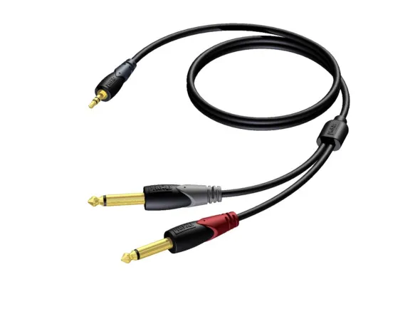 Procab CLA713/1.5 3.5 mm Jack male stereo - 2 x 6.3 mm Jack male mono 1.5m