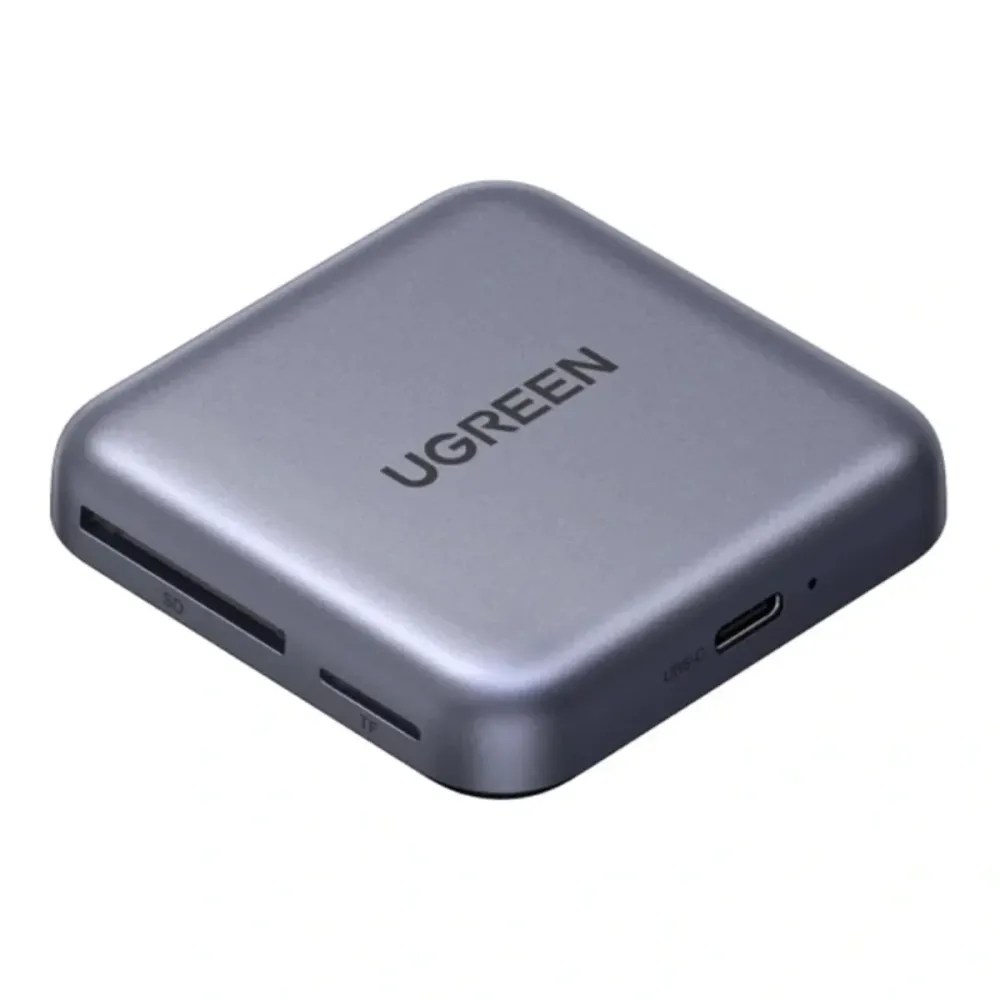 Leitor de Cartões Memória Ugreen USB-C 100W PD 3-em-1 Cinzento