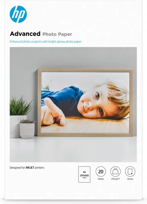 HP Advanced Glossy Photo Paper 250 g/m²-A3/297 x 420 mm/20 sht