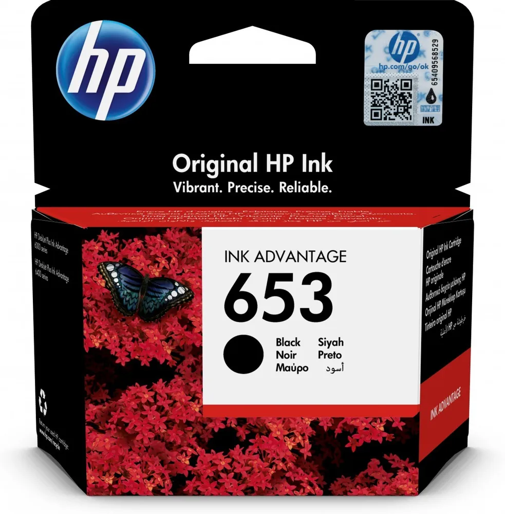 HP 653 Black Original Ink Advantage Cartridge 3YM75AE#BHK