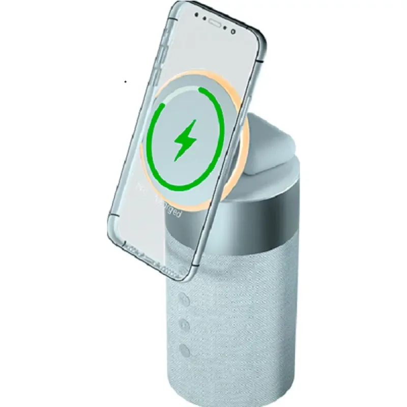 Coluna Metronic FORCE PLAY BLUETOOTH COM CARREGADOR MAGSAFE 15W+5W 3 em 1