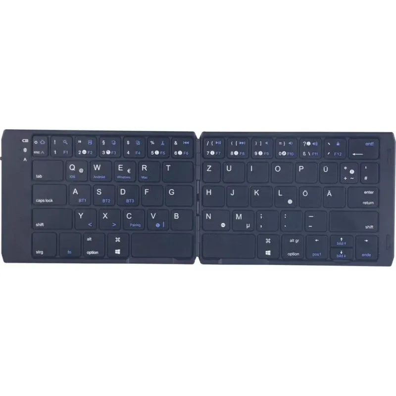 Teclado C&T Two-fold DF007 dobrável Bluetooth compacto preto QWERTZ