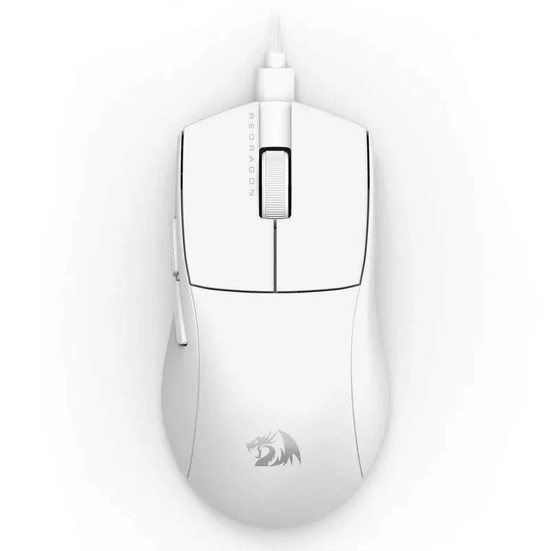 Rato Redragon M724W-1K K1NG Com Fio 12400DPI Branco Ultraligeiro RGB