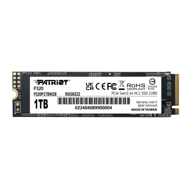 Patriot P320 SSD 1TB M.2 NVMe PCIe Gen3 3000MB/s